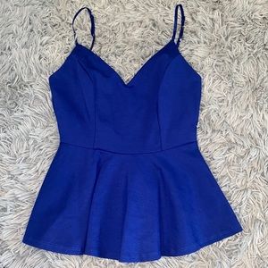 Royal Blue Peplum Top